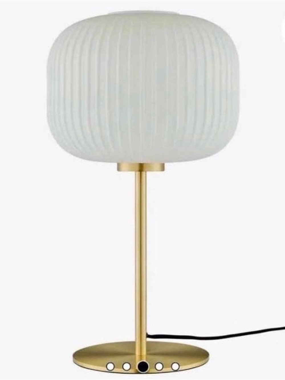 Modway White Glass and Gold Table Lamp